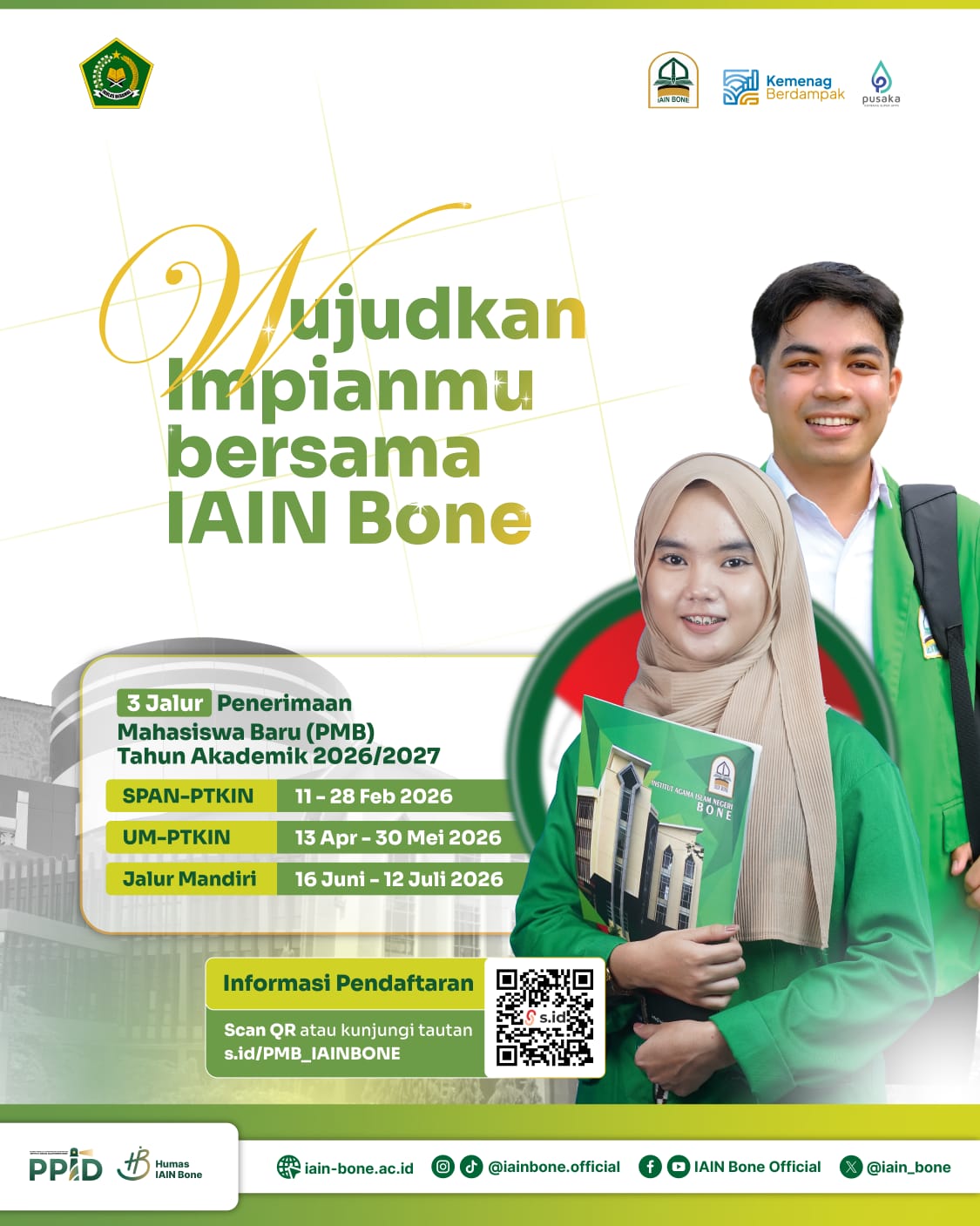 PENERIMAAN MAHASISWA BARU IAIN BONE 2026